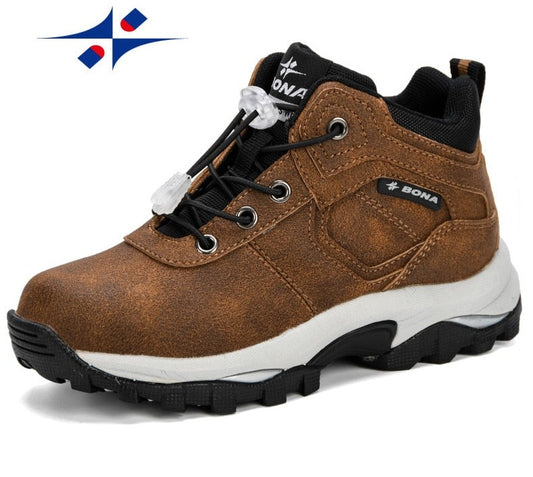 Stylish and comfortable faux leather sneakers for children