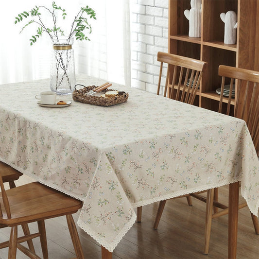 Tablecloths with floral patterns and lace border 140x200cm