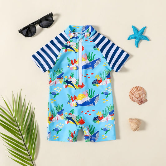 Sea Animal Print Onesie Swimsuit for Babies 