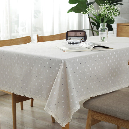 Tablecloths with floral patterns and lace border 150x220cm