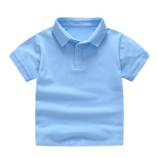 Children's short-sleeved cotton polo shirt