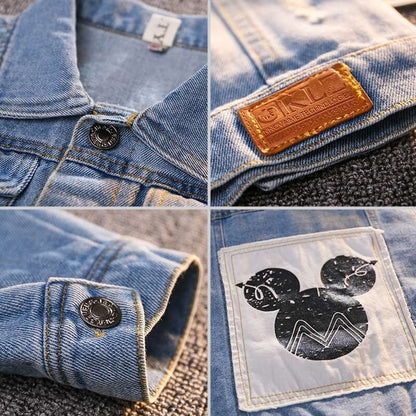 Denim jacket with Mickey motif for boys