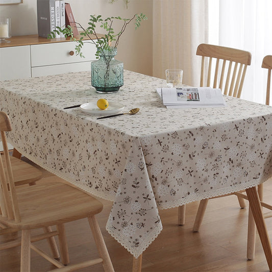 Tablecloths with floral patterns and lace border 110x170cm
