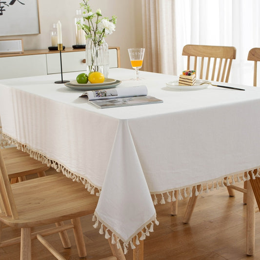 Elegant rectangular tablecloths 100% cotton with embroidered borders 140x180cm