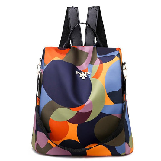 Stylish anti-theft backpack with geometric patterns