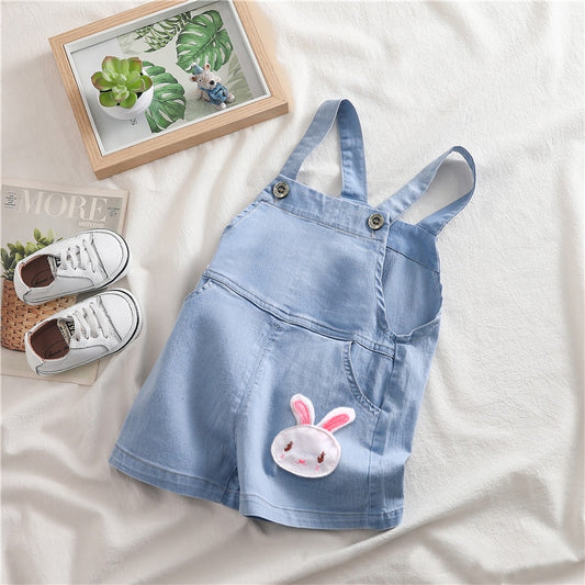 Unisex denim playsuit overalls for babies and toddlers
