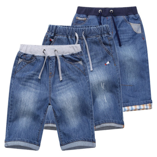 Denim shorts for children and teenagers boys