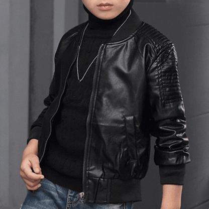 Faux leather jacket for children