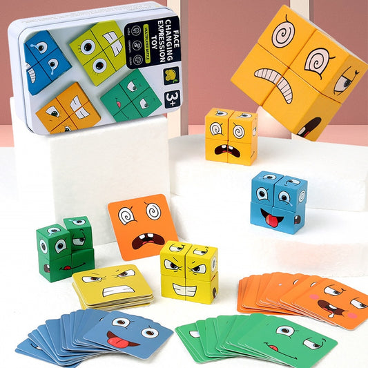 Board game - Montessori facial expression puzzle blocks